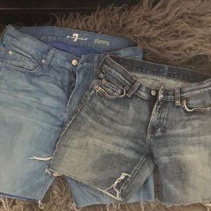 Bundle deal  7 for all man kind cut jean shorts